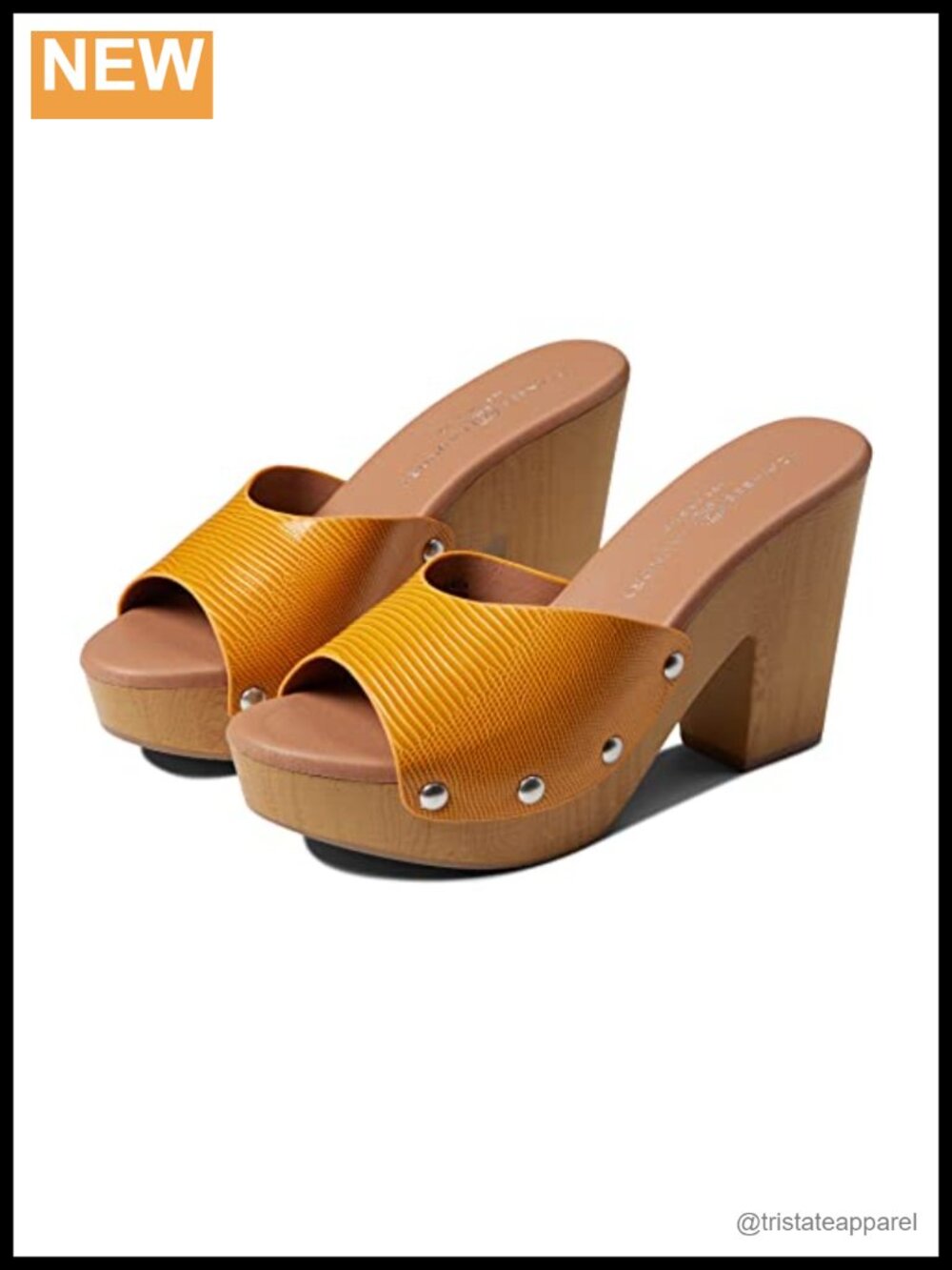 Synthetic Platform Sandal with Block Heel and Ankle Strap